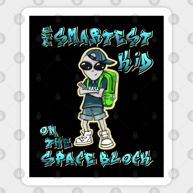 The Smartest Kid On The Space Block Sticker by MagicEyeOnly